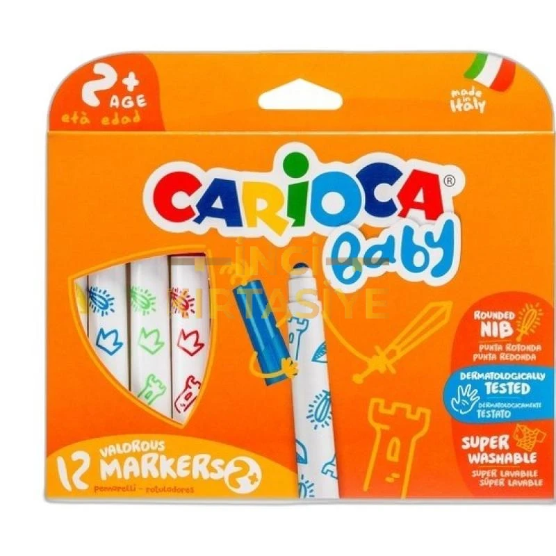 CARİOCA JUMBO BEBEK SÜPER YIKANABİLİR KEÇELİ BOYA KALEMİ 12'Lİ 2+ YAŞ