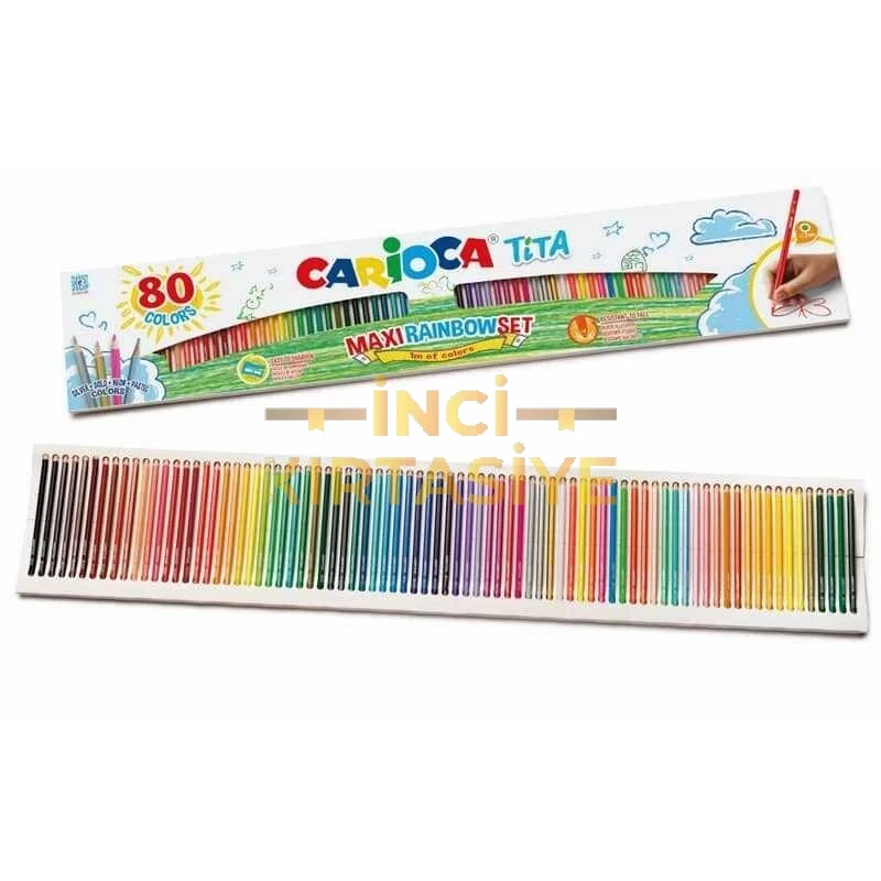 TİTA KURU BOYA KALEMİ MAXİ GÖKKUŞAĞI SET 80'Lİ