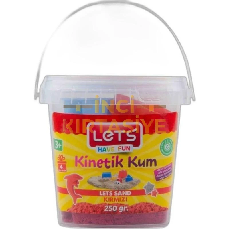 LETS KİNETİK KUM 250GR KIRMIZI PLASTİK KUTU
