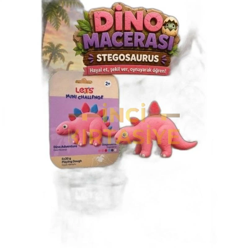LETS OYUN HAMURU DİNO MACERASI STEGOSAURUS 6 RENK 120G