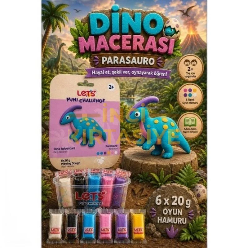 LETS OYUN HAMURU DİNO MACERASI PARASAURO 5 R. 100 GR