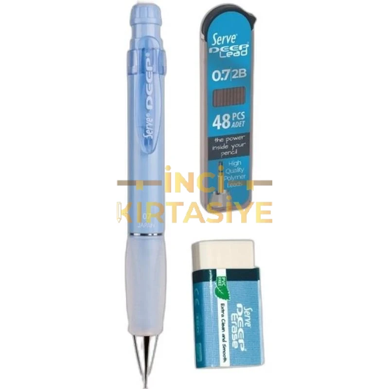 SERVE DEEP 3İN1 PAKET 0,7MM VERSATİL KALEM MAVİ