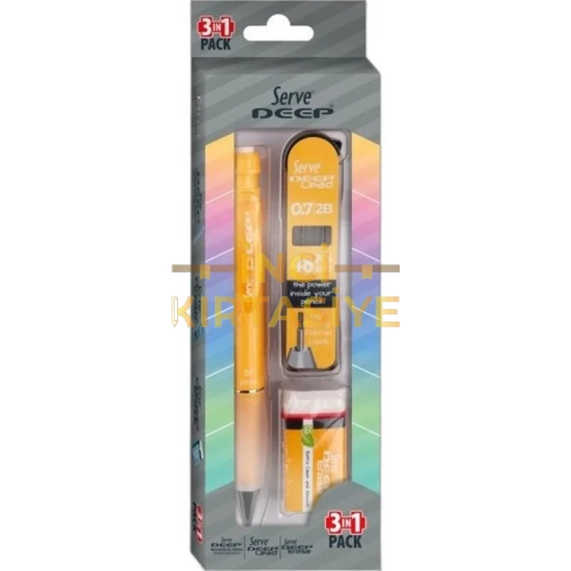 SERVE DEEP 3İN1 PAKET 0,7MM VERSATİL KALEM SARI