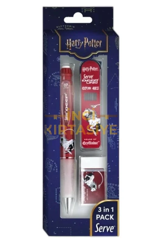 SERVE DEEP HARRY POTTER KALEM SİLGİ UÇ GRYFFİNDOR SET