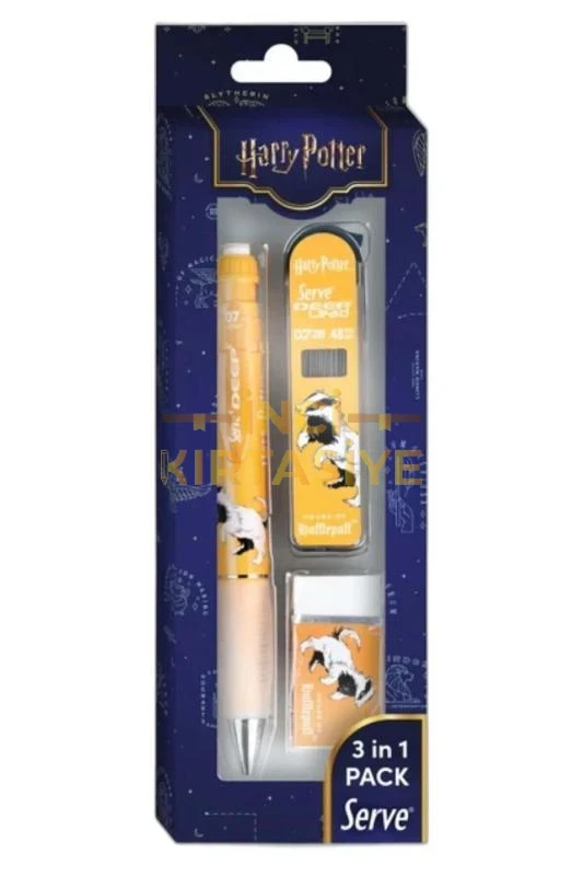 SERVE DEEP HARRY POTTER KALEM SİLGİ UÇ HUFFLEPUFF SET