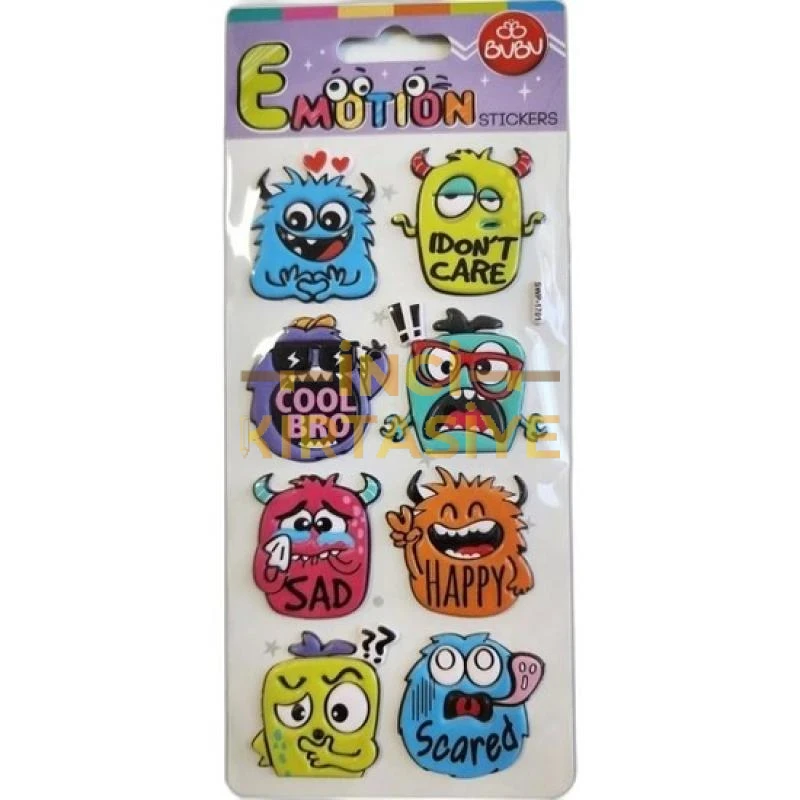 BU-BU EMOTIONS PUFFY STICKERS MONSTERS 9X21