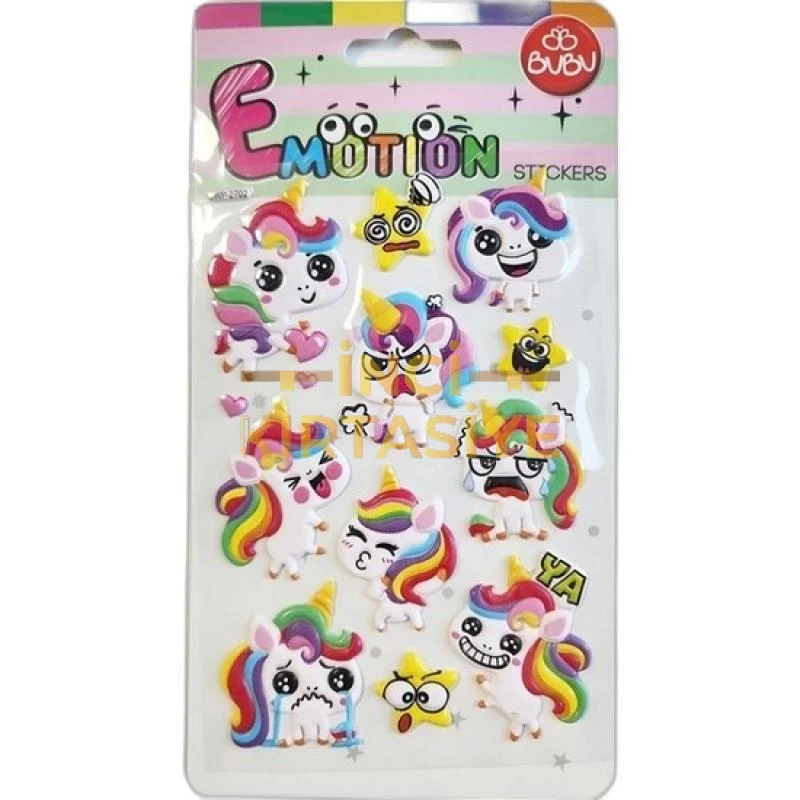 BU-BU EMOTIONS PUFFY STICKERS UNICORN 10,9X20,5