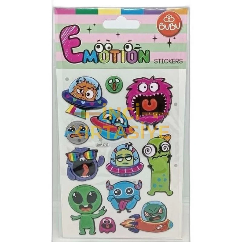 BU-BU EMOTIONS EMOTIONS PUFFY STICKERS UZAYLILAR 10,9X20,5