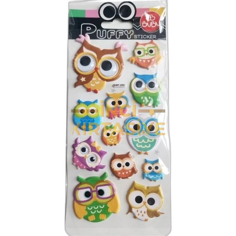 BU-BU PUFFY STICKERS OYNAR GOZLU BAYKUSLAR 9X21