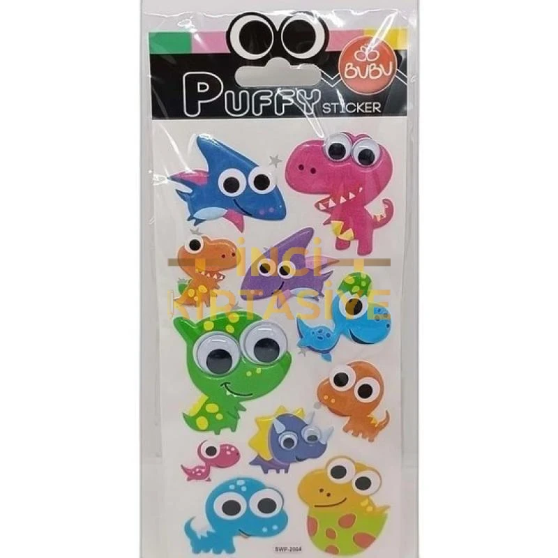 BU-BU PUFFY STICKERS OYNAR GOZLU DİNOZORLAR 9X21