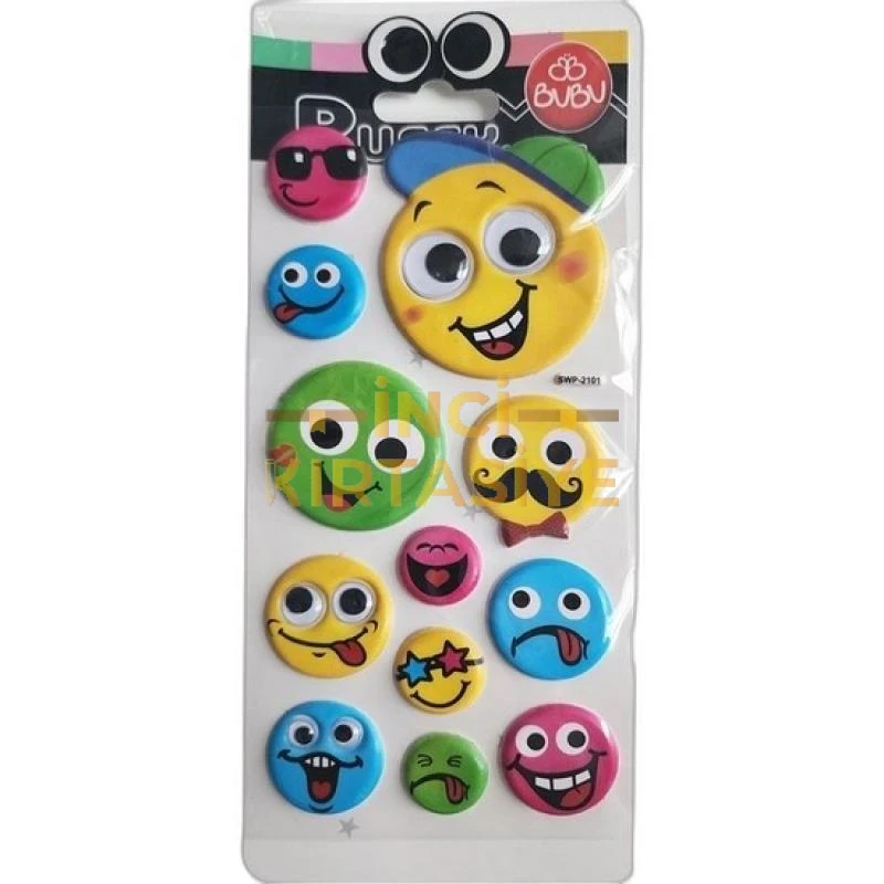 BU-BU PUFFY STICKERS OYNAR GOZLU GULEN YUZLER 9X21