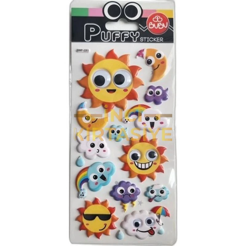BU-BU PUFFY STICKERS OYNAR GOZLU GUNES 9X21