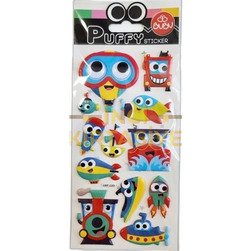 BU-BU PUFFY STICKERS OYNAR GOZLU ARACLAR 9X21
