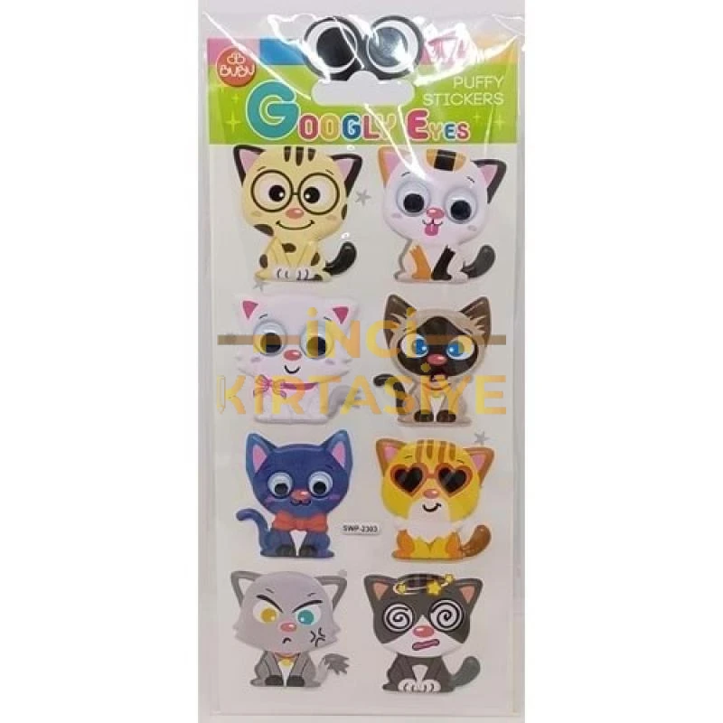 BU-BU GOOGLY EYES PUFFY STICKER KEDILER 9X21