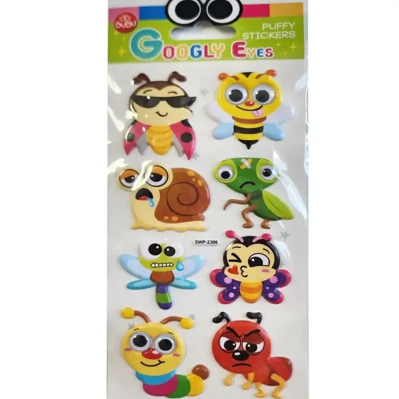 BU-BU GOOGLY EYES PUFFY STICKER BOCEKLER 9X21