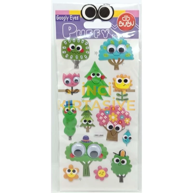 BU-BU GOOGLY EYES PUFFY STICKER AGACLAR 9X21