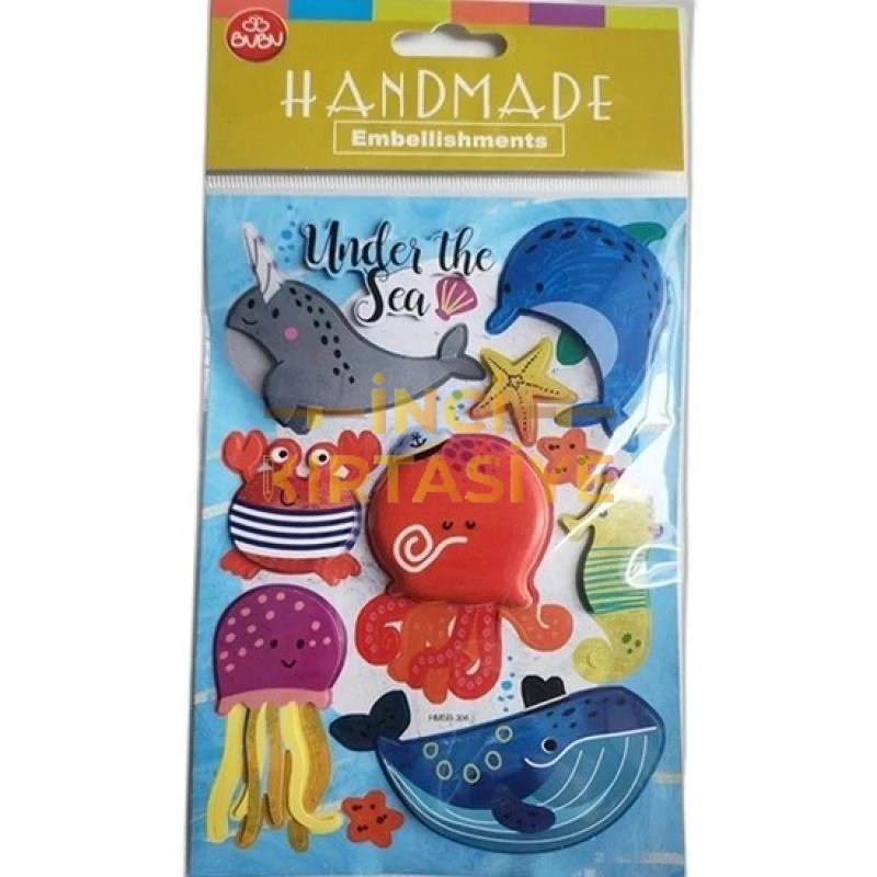 BU-BU HANDMADE STICKERS DENIZ HAYVANLARI 12,5X23,5