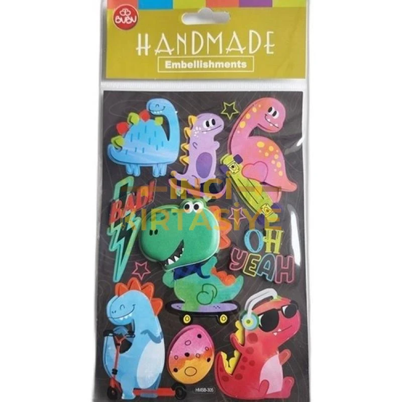BU-BU HANDMADE STICKERS DİNOZORLAR 12,5X23,5