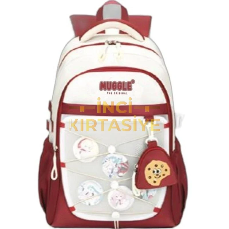 MUGGLE MU-1940 ANIME GIRL KOLEJ SIRT ÇANTASI KIRMI