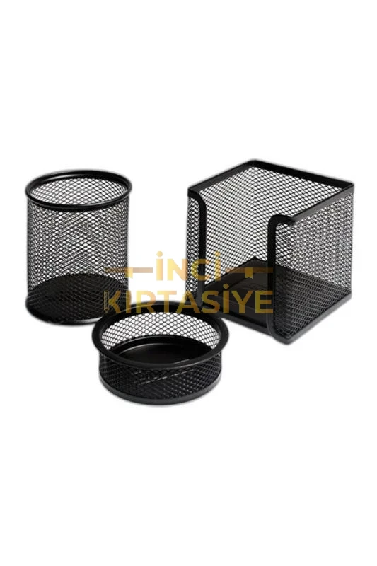 INOX FILE 3 LU OFIS SET SIYAH