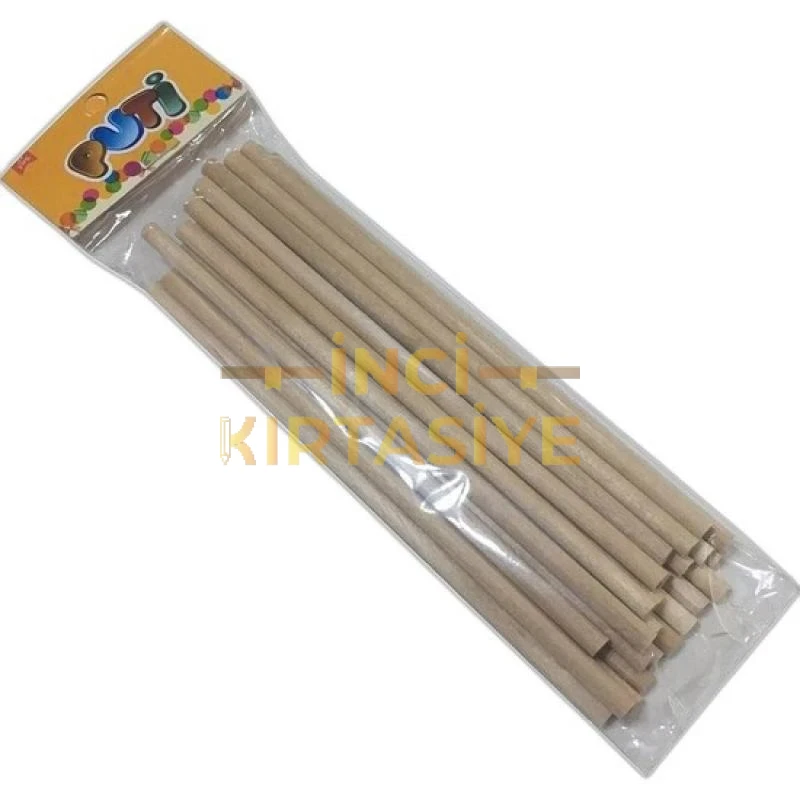 PUTİ AHŞAP ÇÖP ÇUBUĞU RENKLİ 24LÜ