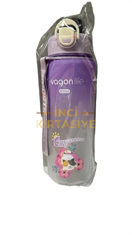 VAGONLİFE 800 ML SOFT-TOUCH SEVİMLİ HAYVAN FİGÜRLÜ MOR