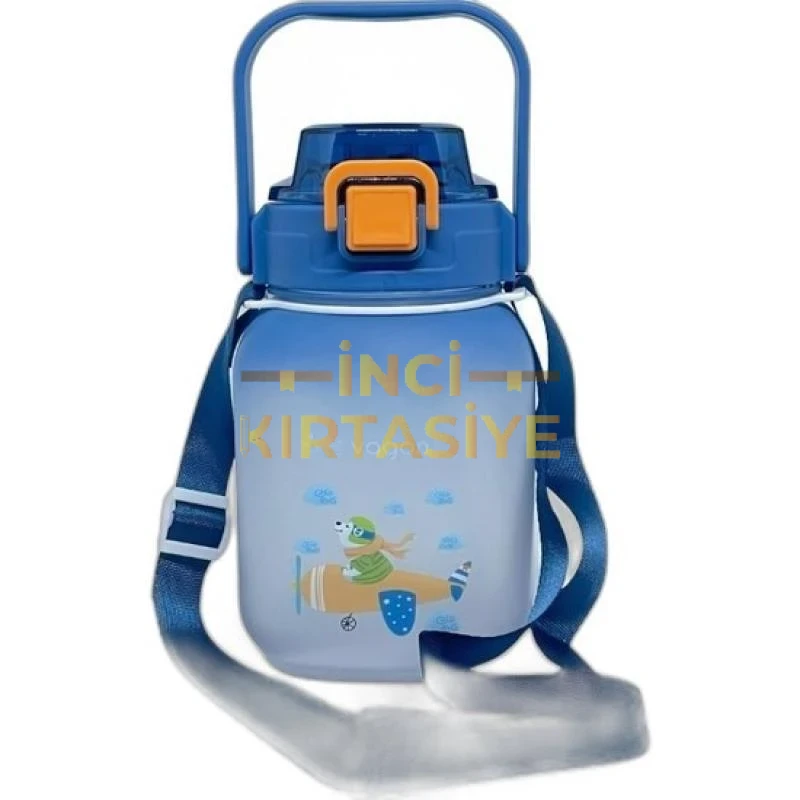 VAGONLİFE VGN2275-T SOFT TOUCH EL TUTMA ASKILI PİPETLİ MATARA 1100ML MAVİ