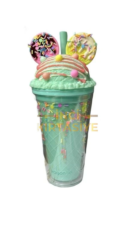 VAGONLİFE 450 ML DONDURMA PİPETLİ BARDAK YEŞİL