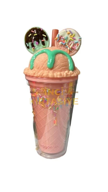 VAGONLİFE 450 ML DONDURMA PİPETLİ BARDAK TURUNCU