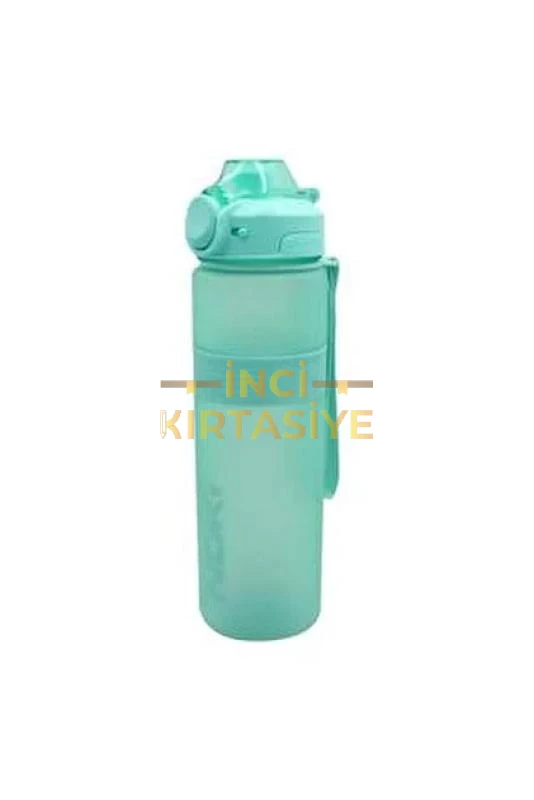 NOKİ SU MATARASI PETG AUTO KAPAK SİLİKON KEMERLİ ASKILI 1000 ML YEŞİL
