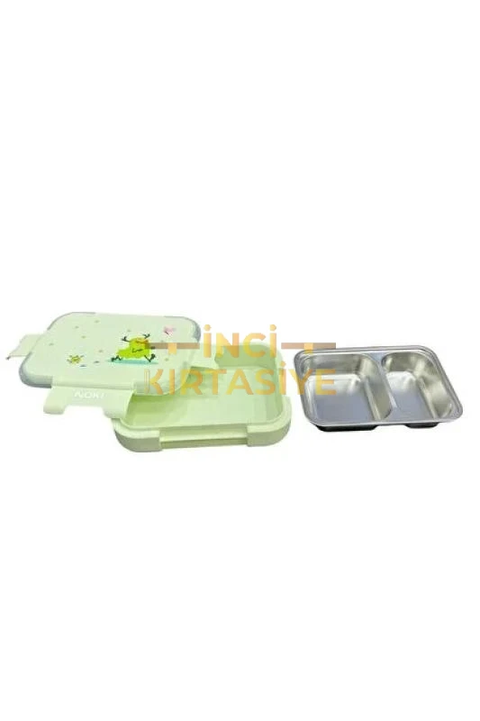NOKİ KIDS PASLANMAZ ÇELİK BESLENME KABI ÇİFT BÖLMELİ DİKDÖRTGEN 1100 ML