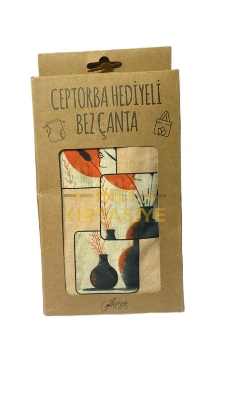 LİLAMOR GÜNEŞLİ CEP TORBA HEDİYELİ BEZ ÇANTA