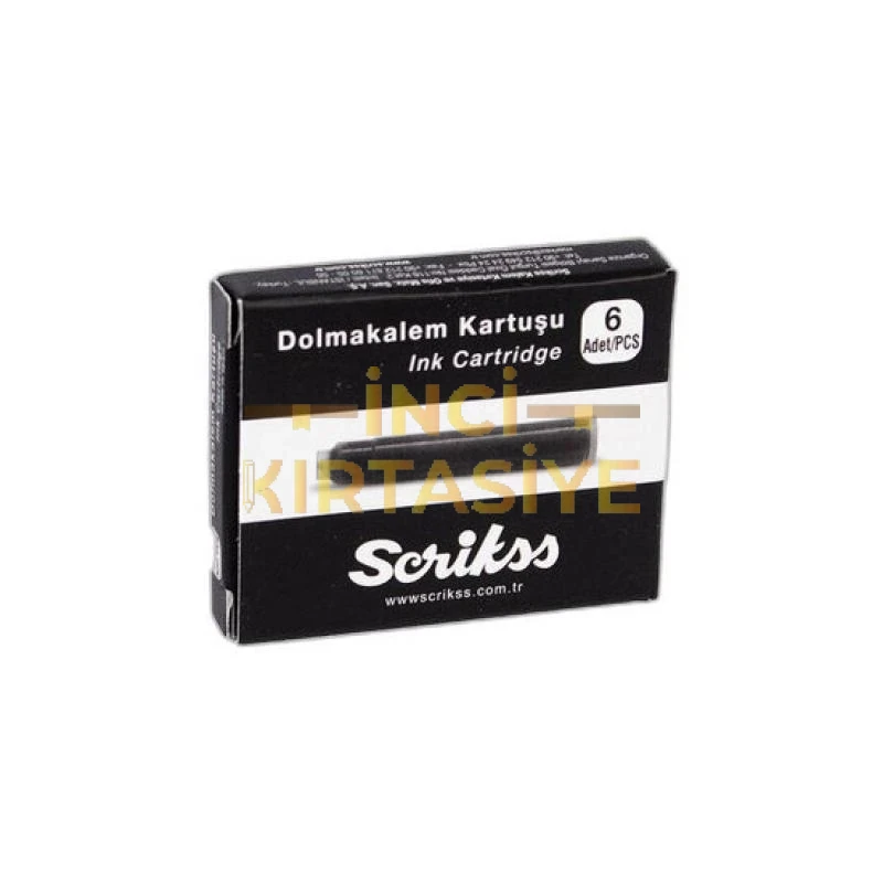 SCRİKSS DOLMA KALEM KARTUŞU SİYAH 6'LI PAKET