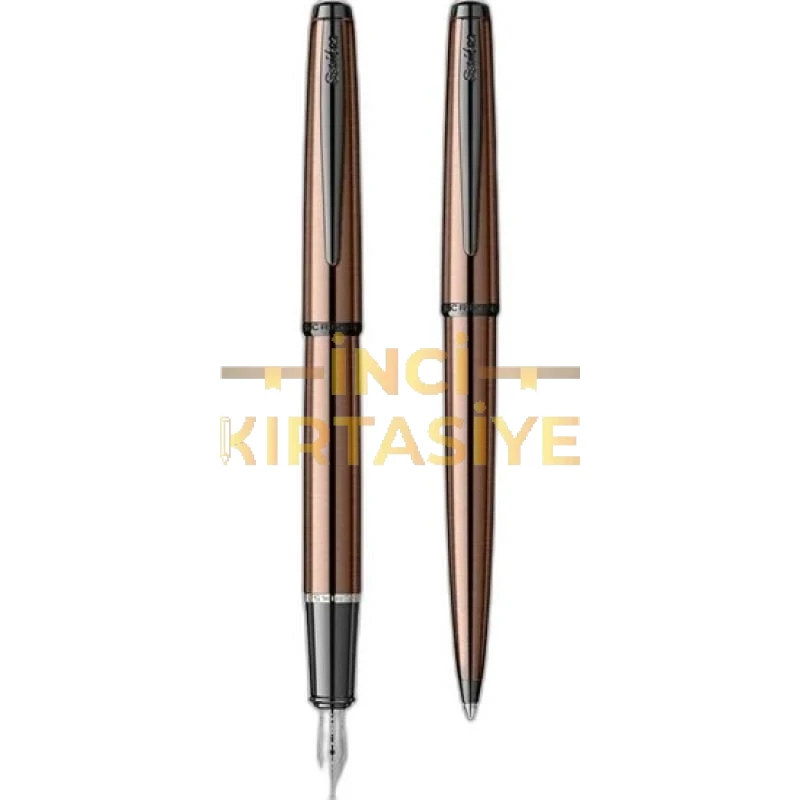 SCRİKSS 78MR DOLMA KALEM - TÜKENMEZ KALEM İKİLİ SET MAT SİYAH