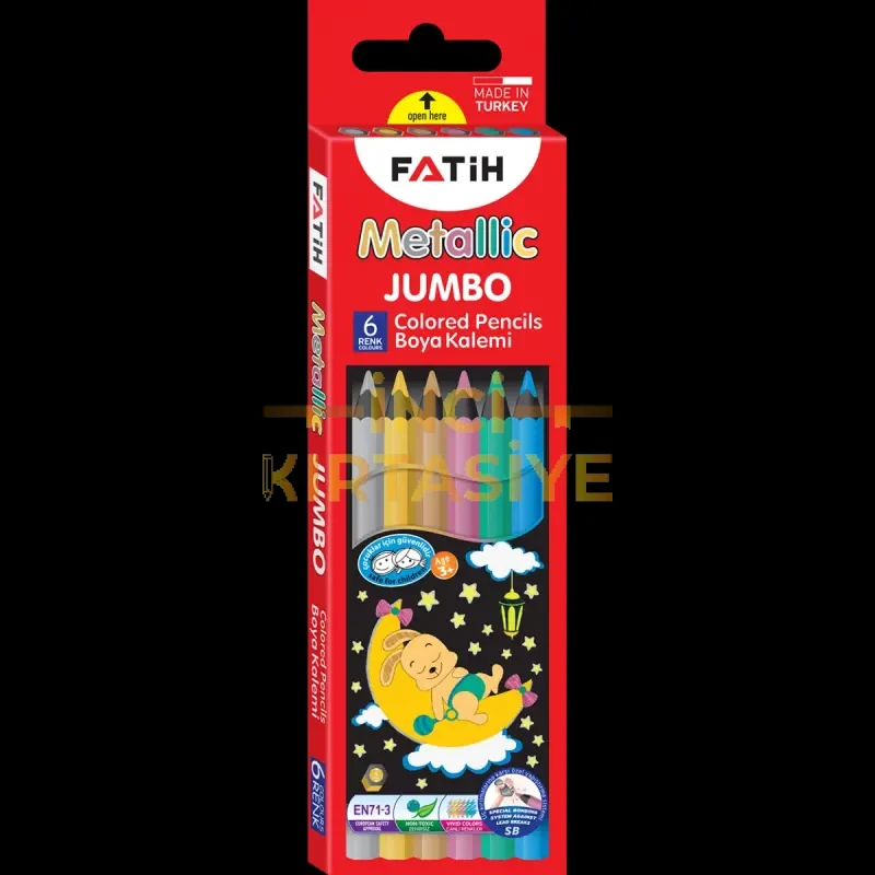 FATİH METALİK JUMBO KURUBOYA  6 RENK TAM BOY (GRAFİT ÇAPI: 5)