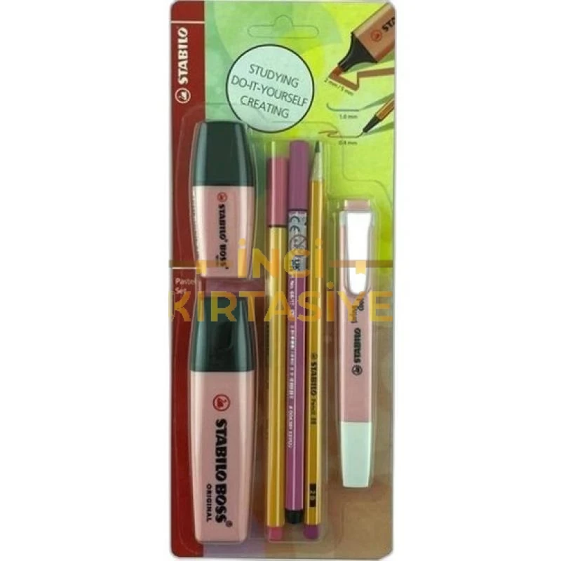 STABILO TEK RENK PASTEL SET 6'LI - PEMBE