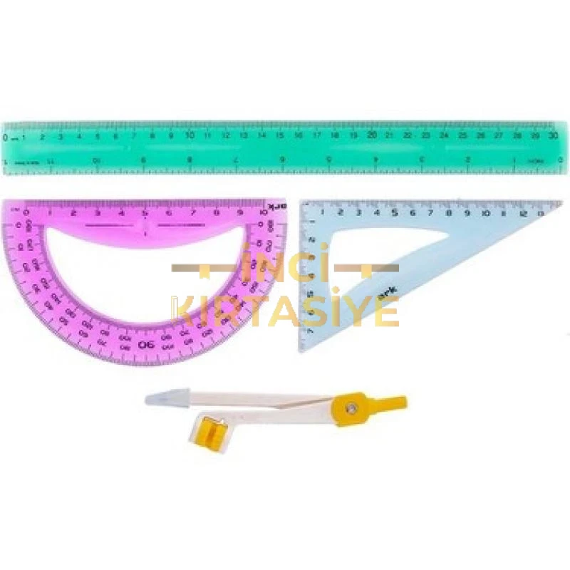 ARK FLEXİBLE KIRLMAZ CETVEL TAKIMI PERGELLİ