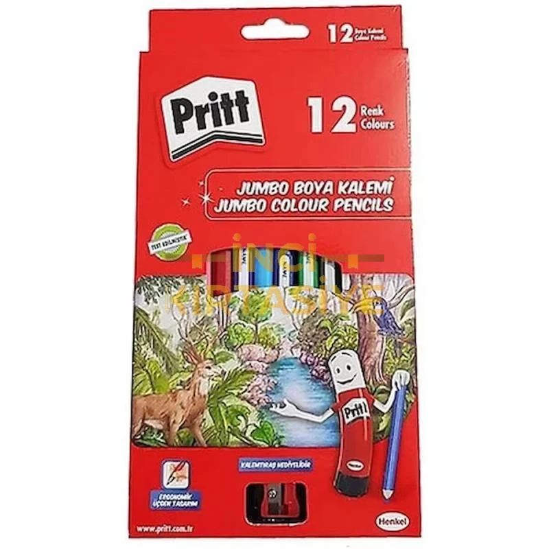 PRITT JUMBO ÜÇGEN BOYA KALEMİ 12 RENK KARTON KUTU