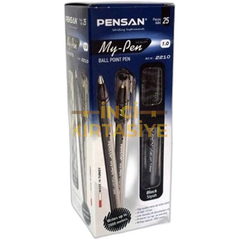 PENSAN MY-PEN TÜKENMEZ KALEM SİYAH 25.Lİ 1 MM