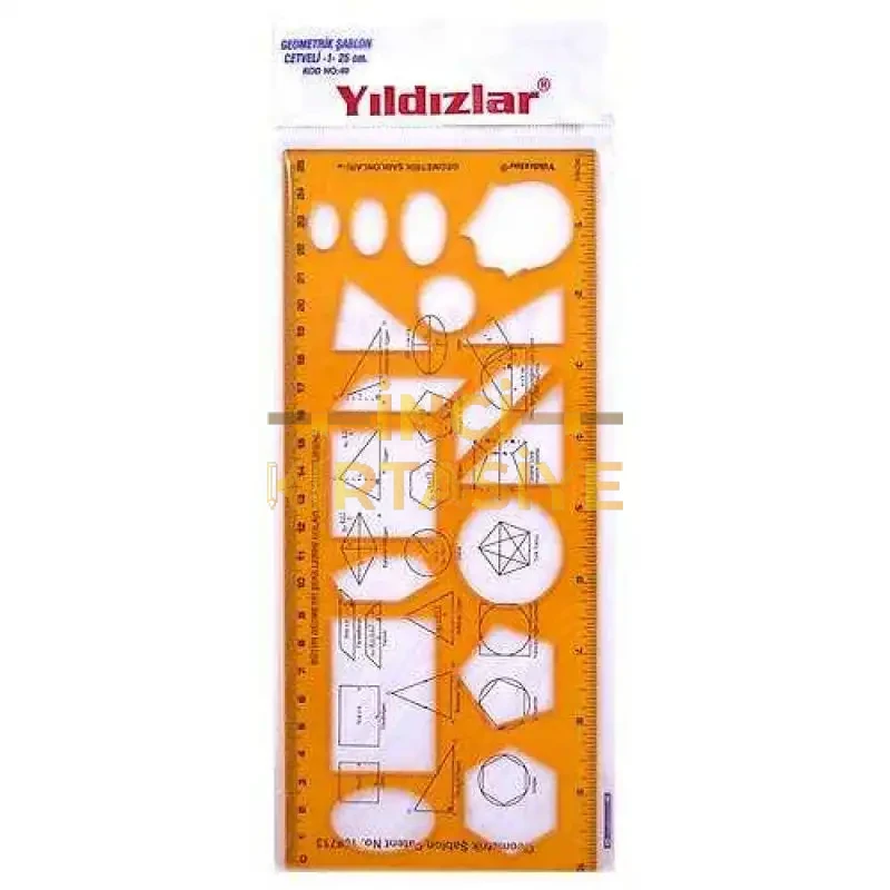 GEOMETRİK ŞABLON CETVELİ   1,25 CM