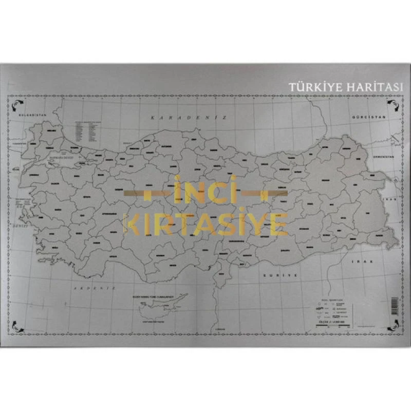 KAZINABİLİR TÜRKİYE HARİTASI  35X50CM
