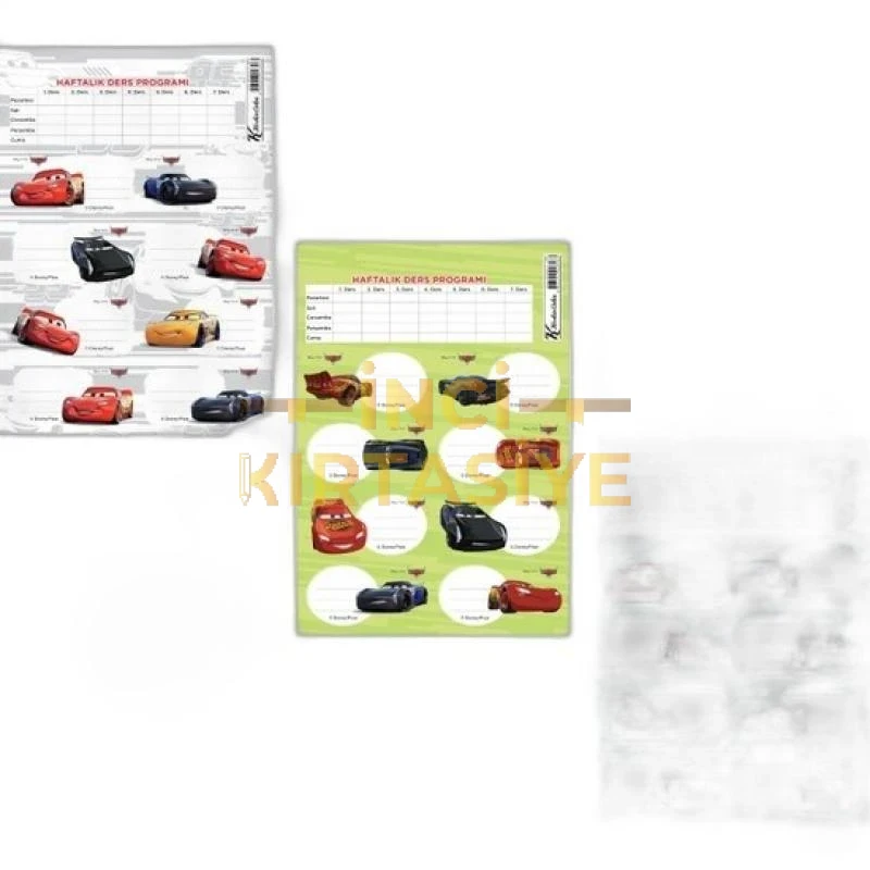 CARS DERS PROG.3LÜ ETİKET