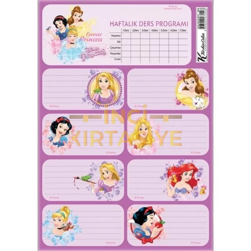PRENSESLER DERS PROG.3LÜ ETİKET
