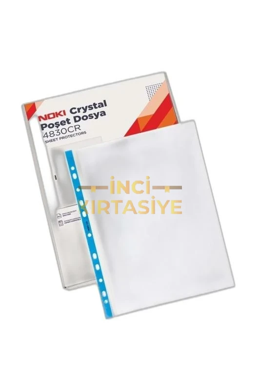 NOKİ POŞET DOSYA CRYSTAL MAVİ ŞERİTLİ TEKLİ