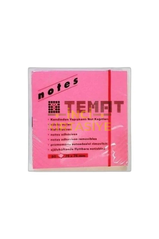 TEMAT.75X75MM KÜP NOT KAĞIDI.FOSFORLU RENK (320 SYF..4X80)