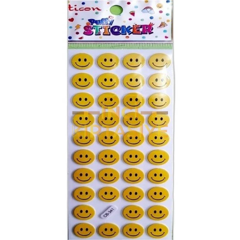 TİCON.TPS-001/12.PUFFY STICKER(GÜLEN YÜZ)