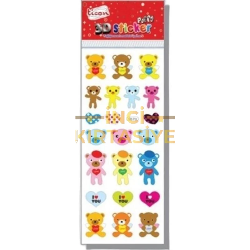 TİCON.TPS-007/19.PUFFY STICKER(HAYVAN FİGÜRLERİ) CB-610