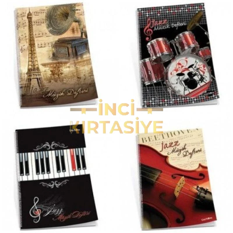 ÇINAR KARTON KAPAK SPİRALLİ JAZZ MÜZİK DEFTERİ 30 YP.