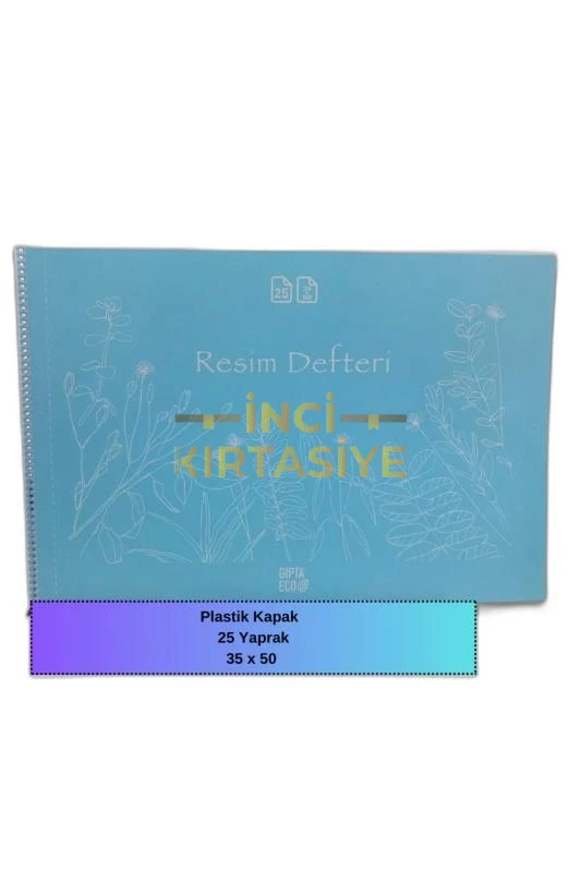 ECO PLASTİK KAPAK SPİRALLİ 35X50 24 YAPRAK RESİM DEFTERİ