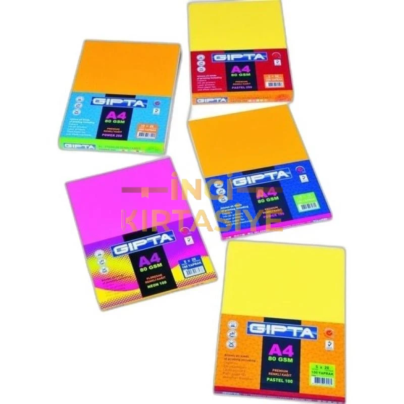 POWER-100 A4 RENKLİ KAĞIT 100LÜK PAKET (10X10 YP.)
